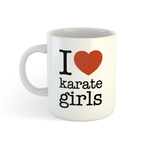 Kubek "I ❤️ Karate Girls" – Dla miłośników karate i silnych kobiet