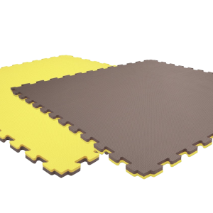 Tatami puzzlowe EVA 4 cm – szaro-żółte, 100 × 100 cm - NA ZAMÓWIENIE