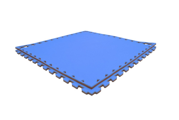 Tatami puzzlowe EVA 2 cm – szaro-niebieskie, 100 × 100 cm