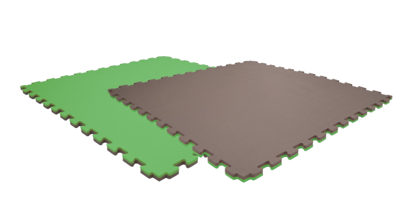 Tatami puzzlowe EVA 2 cm – szaro-zielone, 100 × 100 cm