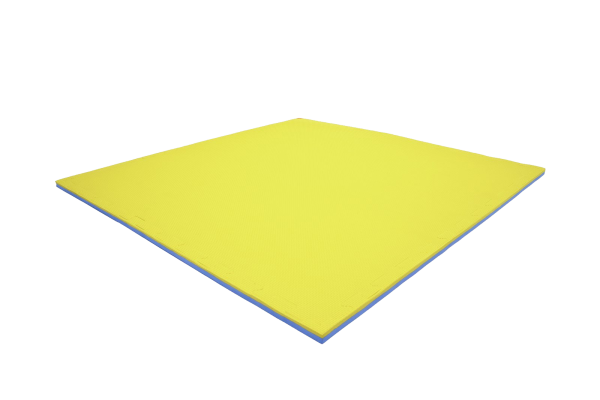 Tatami puzzlowe EVA 4 cm – niebiesko-żółte, 100 × 100 cm - NA ZAMÓWIENIE