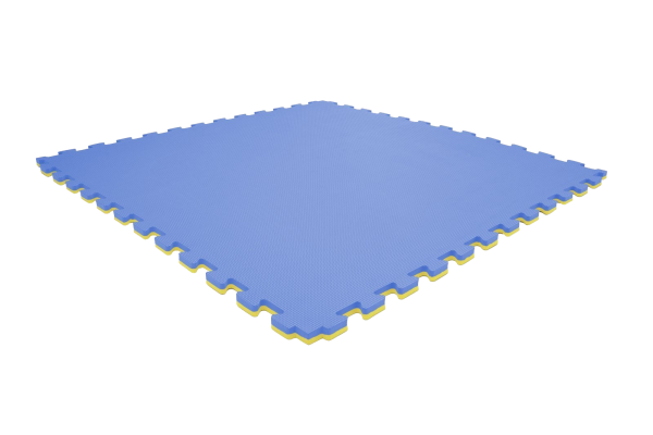 Tatami puzzlowe EVA 4 cm – niebiesko-żółte, 100 × 100 cm - NA ZAMÓWIENIE