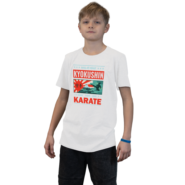 97i95h7pel-biala.png Koszulka dziecięca Kyokushin Rising Sun