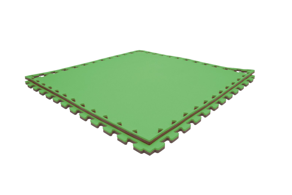Tatami puzzlowe EVA 2 cm – szaro-zielone, 100 × 100 cm