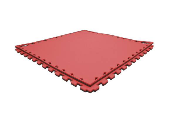 Tatami puzzlowe EVA 4 cm – czarno-czerwone, 100 × 100 cm - NA ZAMÓWIENIE