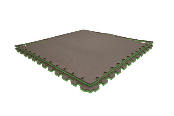Tatami puzzlowe EVA 4 cm – szaro-zielone, 100 × 100 cm - NA ZAMÓWIENIE