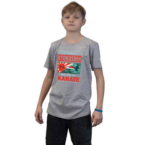 gbyn3uepxx-szara.png Koszulka dziecięca Kyokushin Rising Sun