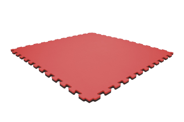 Tatami puzzlowe EVA 4 cm – czarno-czerwone, 100 × 100 cm - NA ZAMÓWIENIE