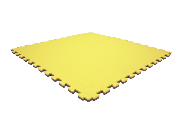 Tatami puzzlowe EVA 4 cm – szaro-żółte, 100 × 100 cm - NA ZAMÓWIENIE