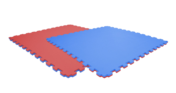 pe5ny3doxi-mataniebieskoczerwona100x1004cm.png Tatami puzzlowe EVA 4 cm – niebiesko-czerwone, 100 × 100 cm - NA ZAMÓWIENIE