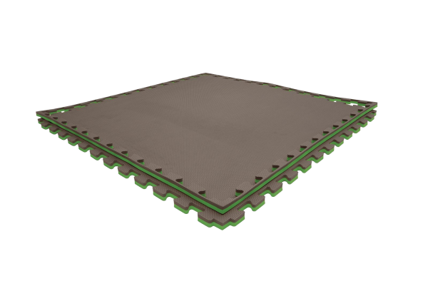 Tatami puzzlowe EVA 2 cm – szaro-zielone, 100 × 100 cm