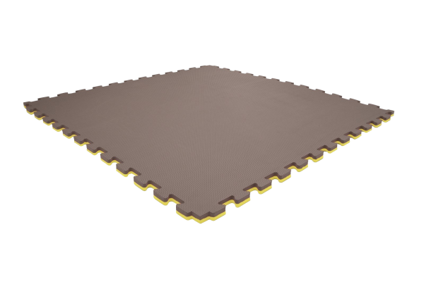 Tatami puzzlowe EVA 4 cm – szaro-żółte, 100 × 100 cm - NA ZAMÓWIENIE