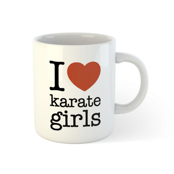 Kubek "I ❤️ Karate Girls" – Dla miłośników karate i silnych kobiet
