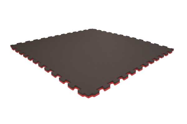 Tatami puzzlowe EVA 4 cm – czarno-czerwone, 100 × 100 cm - NA ZAMÓWIENIE