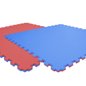 Tatami puzzlowe EVA 2 cm – niebiesko-czerwone, 100 × 100 cm