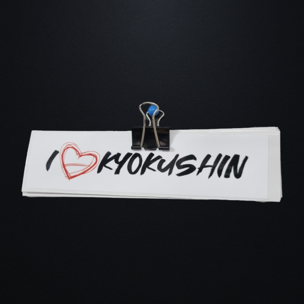 Naklejka I Love Kyokushin Biała