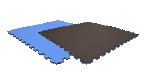 Tatami puzzlowe EVA 4 cm – czarno-niebieskie, 100 × 100 cm - NA ZAMÓWIENIE