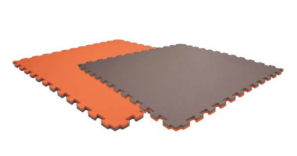 xsu4b4bekw-matapomaranczowoszara100x1002cm.png Tatami puzzlowe EVA 2 cm – szaro-pomarańczowe, 100 × 100 cm